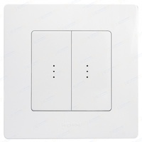Legrand ETIKA Выключатель 2кл. прох. с подсв. белый механизм