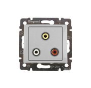 Legrand 770284 Тройная розетка RCA Valena алюминий