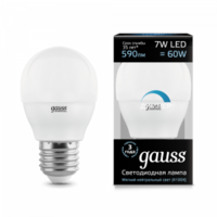 Лампа Gauss LED шарик диммируемый E27 7W 4100К