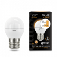 Лампа Gauss LED шарик пошагово диммируемый E27 7W 2700K
