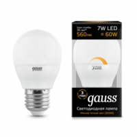 Лампа Gauss LED шарик диммируемый E27 7W 3000К