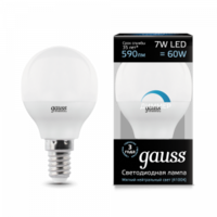 Лампа Gauss LED шарик диммируемый E14 7W 4100К
