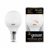 Лампа Gauss LED шарик диммируемый E14 7W 3000К