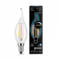 Лампа Gauss LED Filament свеча на ветру диммируемая E14 5W 4100K