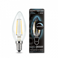 Лампа Gauss LED Filament свеча диммируемая E14 5W 4100К