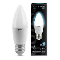 Gauss свеча светодиодная матовая E27 6.5W 4100К