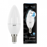 Лампа Gauss LED свеча пошагово диммируемая. E14 7W 4100К