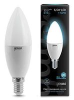 Gauss свеча светодиодная матовая E14 6.5W 4100К