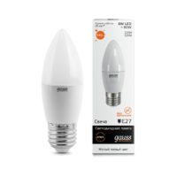 Лампа Gauss LED Elementary свеча 6W E27 2700K
