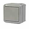 Legrand Quteo Выключатель 1 кл. полугерм. (IP-44) серый