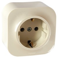 Legrand Quteo Розетка с/з крем