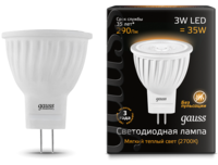 Gauss лампа светодиодная MR11 GU4 3W холодная 4100К