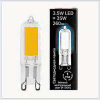 Лампа Gauss LED G9 AC220-240V 3.5W 4100K Glass