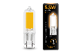 Лампа Gauss LED G9 AC220-240V 5.5W 480lm 3000K Glass