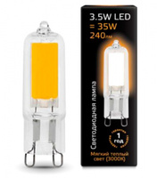 Лампа Gauss LED G9 AC220-240V 3.5W 3000K Glass