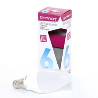 ОНЛАЙТ OLL лампа светодиодная свеча C37 6W 230V 2700К E14-FR