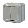 Legrand Quteo Выключатель 2 кл. полугерм. (IP-44) серый