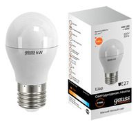 Лампа Gauss LED Elementary шар 6W E27 2700K
