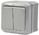 Legrand Quteo Выключатель 2 кл. полугерм. проходной (IP-44) серый