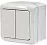 Legrand Quteo Выключатель 2 кл. полугерм. (IP-44) белый
